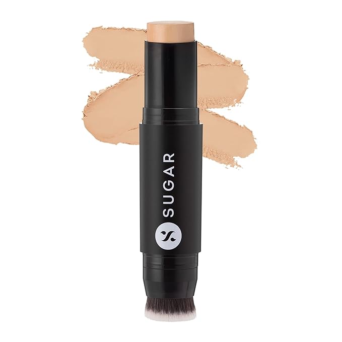 SUGAR Cosmetics Ace Of Face Foundation Stick With In-Built Brush | Lasts 24Hrs | Waterproof & Full Coverage | Panstick | 12Gm - 30 Chococcino (Medium, Warm Undertone) - Matte, All Skin Type