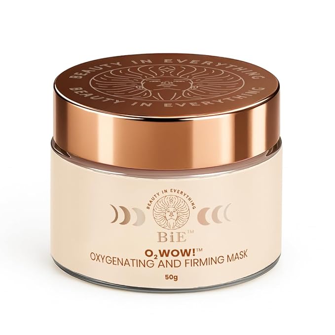 BiE O2WOW! Face Mask for Daily Tan Removal, Reduces Dark Spots & Pigmentation, Gentle Exfoliator With Vital Oxygen, Stem Cells & Acai Berries | Unisex | For All Skin Types | 50gm