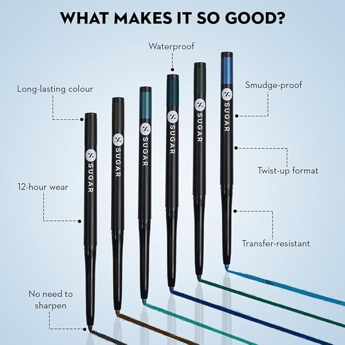 SUGAR Cosmetics Kohl Of Honour Intense Matte Kajal | Waterproof & Smudgeproof | Lasts upto 10hrs | 0.25gm - 01 Black Out